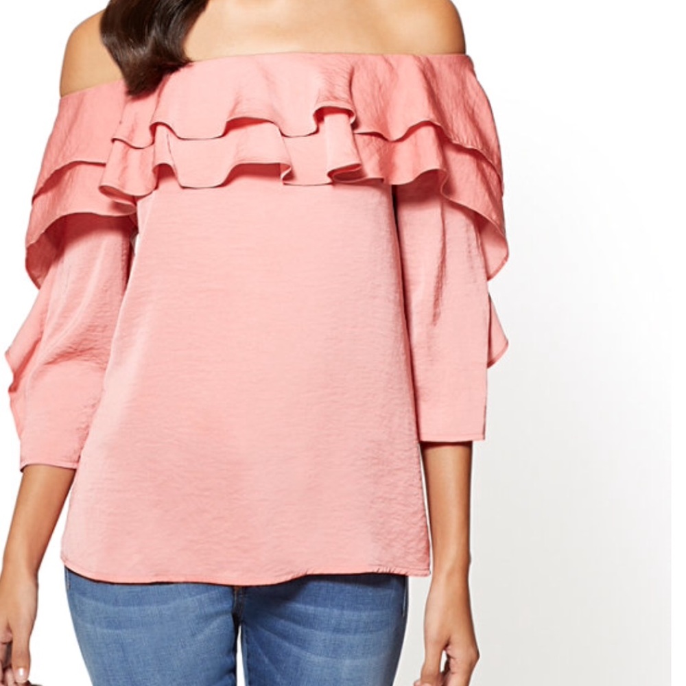 Purple off shoulder ruffled blouse extra small - Picture 6 of 7